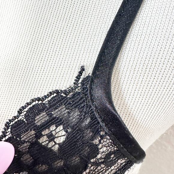 Y2K Babydoll Romantic Floral Print Lace Trim Chemise Satin Mini Slip Dress Large - Picture 5 of 14